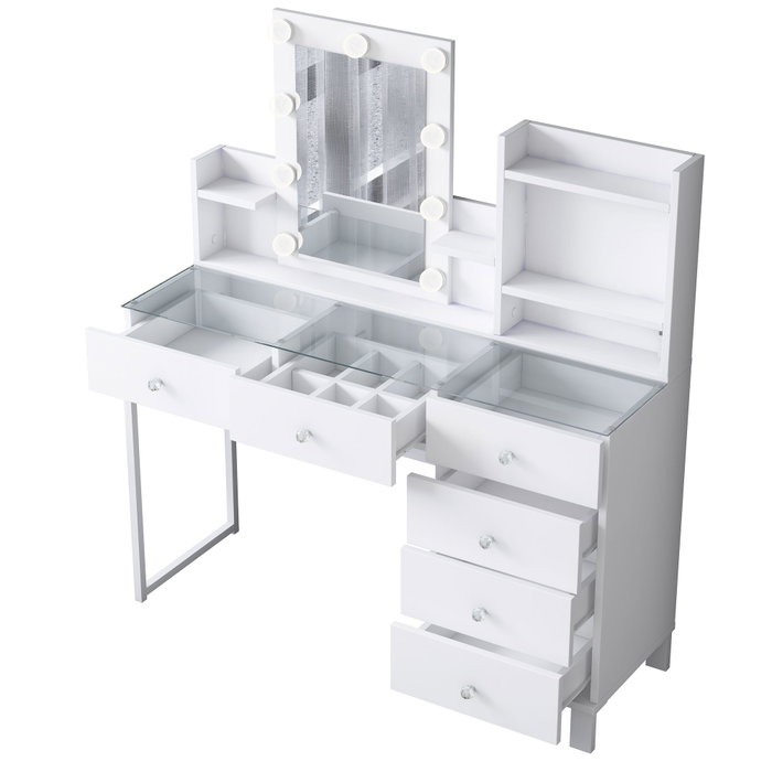 Hanah Home Mesa de Maquillaje BJ141 - 3837 Blanca con 9 Focos Hanah Home Mesa de Maquillaje BJ141 - 3837 Blanca con 9 Focos